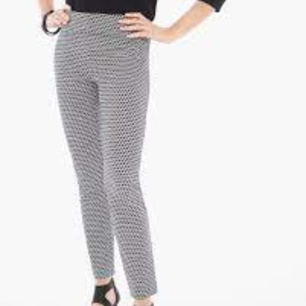 Chicos So Slimming Brigitte Dotted Geometric Ankle Pants Size 16 (Chicos Size 3)